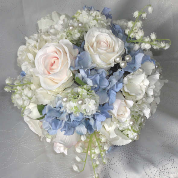 Blush Pink & Blue Wedding Bouquet